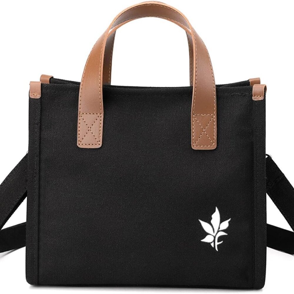 Women Canvas Shoulder Bag Casual Crossbody Top Handle Purse with Adjustable Stra